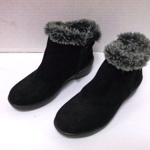 BLACK SUEDE LIKE ANKLE BOOTS